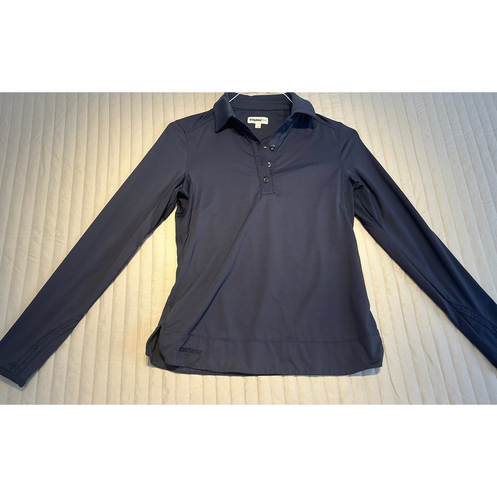 Chase54 Womens Golf Polo Shirt Long Sleeve‎ Athletic Pullover Navy Blue Sz Small
